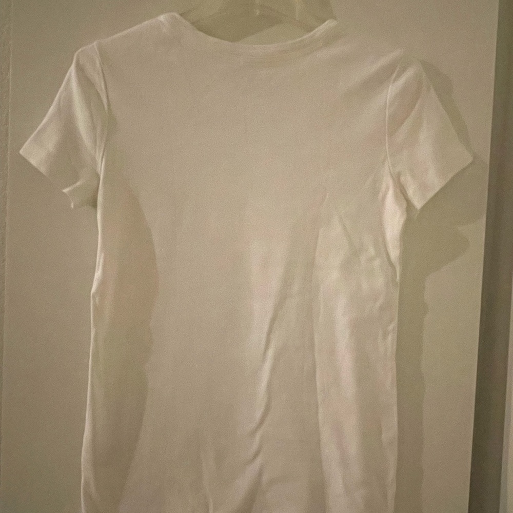 Lands End Classic White Cotton Short Sleeve T Shirt NWOT - Picture 2 of 5